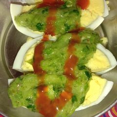 Boiled egg with Chutney A picture of Boiled egg with Chutney.
