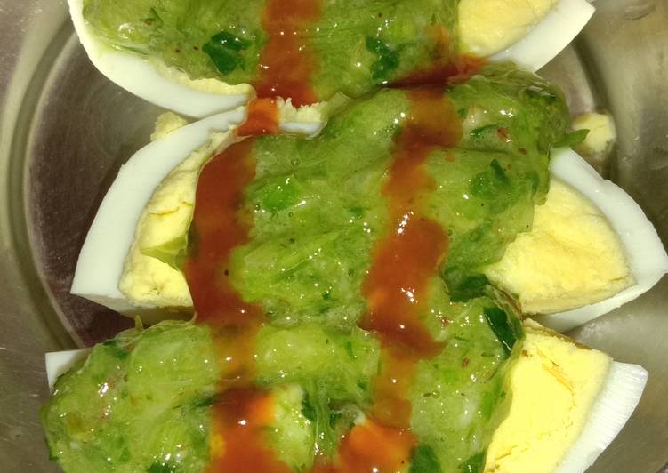 Boiled egg with Chutney