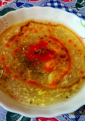 A picture of Chicken vegetable soup.