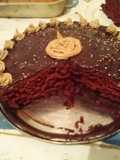 Pastel de tercio pelo rojo