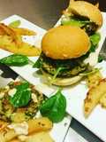 Spinach, Chickpea and Feta Burger w/Lemon Tahini Dressing,,😚