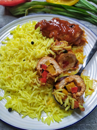 Resep Briyani rice with chicken rolls, Bikin Ngiler