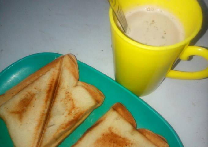 Tea and toasted bread Recipe by Rafia Saeed Abjmom16 - Cookpad