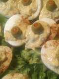 Deviled eggs and broccoli
