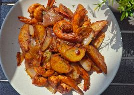 Kentang Udang Saus Tiram