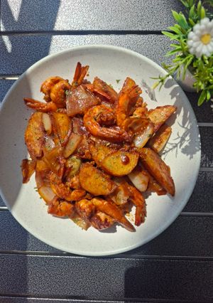 Foto resep Kentang Udang Saus Tiram