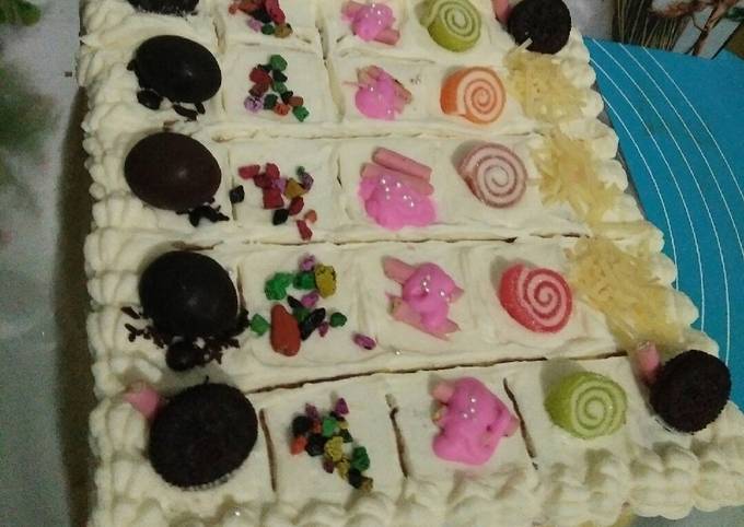 Resep Cake Ultah Sekat. Toping Jelly Lembut Oleh Plangi Lue.( Lulu) -  Cookpad Resep Cake Ultah Sekat. Toping Jelly Lembut Oleh Plangi Lue.( Lulu) -  Cookpad