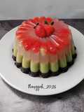 Puding matcha mix 3 lapis