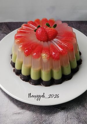 Foto resep Puding matcha mix 3 lapis