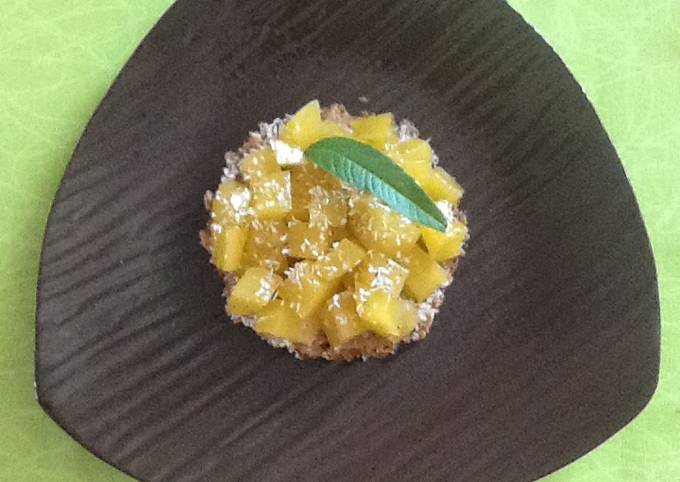 Crumble inversé mangue coco