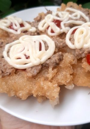 Hình của món Xôi chiên mạng nhện.