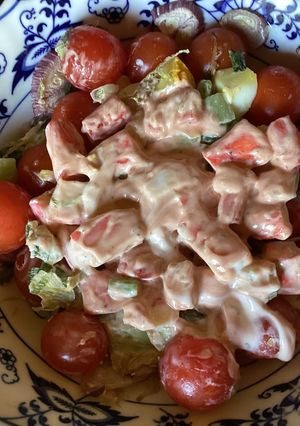 A picture of California Farm Surimi Crab Louie Salad.