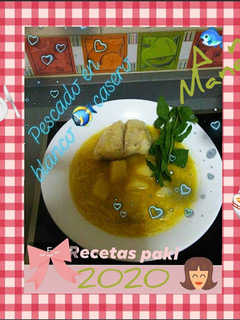 Una foto de Pescado en blanco casero a mi manera 🍽 🌺a