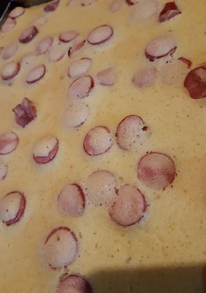 Una foto de Fainá de queso y panchos