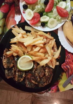 صورة لوصفة سردين مقلي معا الفريت