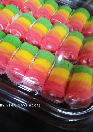 Foto resep Mini rainbow roll cake