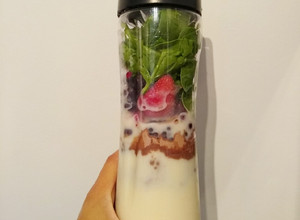 A picture of Mixed Berry Breakfast Smoothie (w/ vegan chocolate protein).