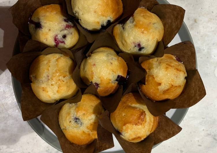 Steps to Make Super Quick Homemade Lemon and blueberry drizzle muffins