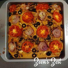 A picture of Foccacia Bread in 30 minutes.
