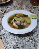 Chicken and Ginger Soup with Chayote & Spinach(Tinolang Manok)