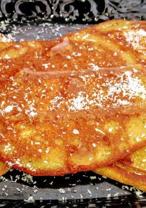 A picture of Egg Banana Milk Pan Cake.