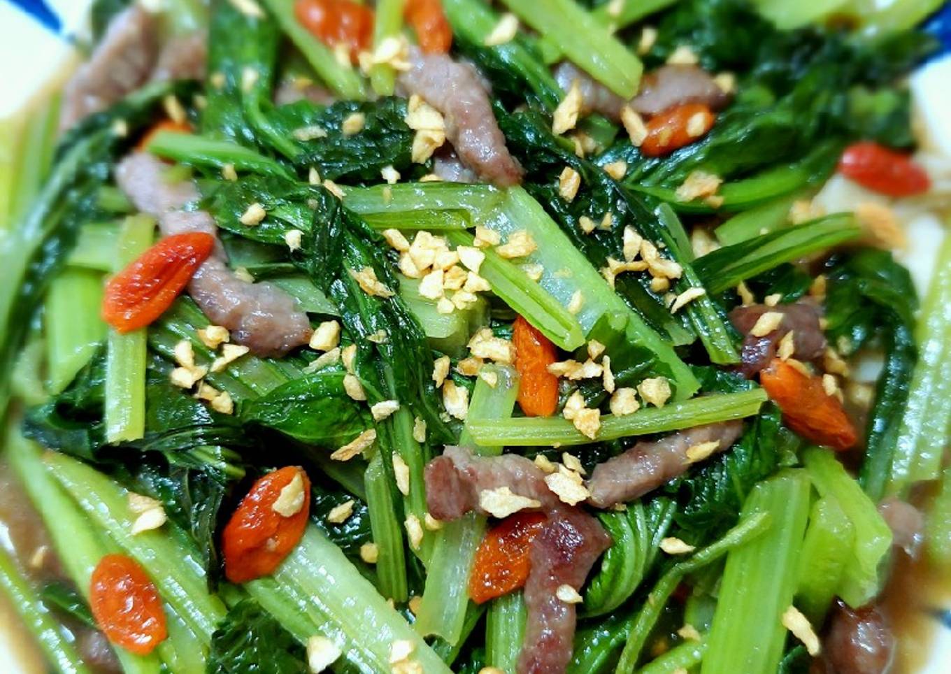 343. Caisim Tumis Daging sapi dan Goji berry