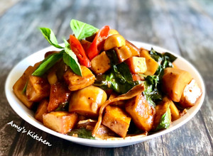 三杯豆干杏鮑菇 （五辛素） 的食譜成品照片