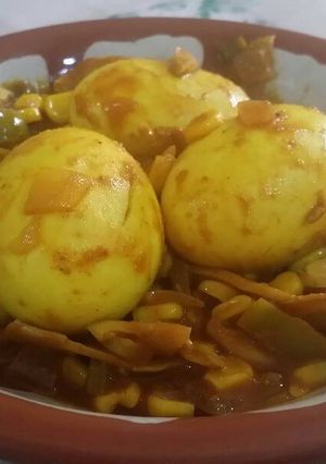 صورة لوصفة بيض مسلوق بالكاري