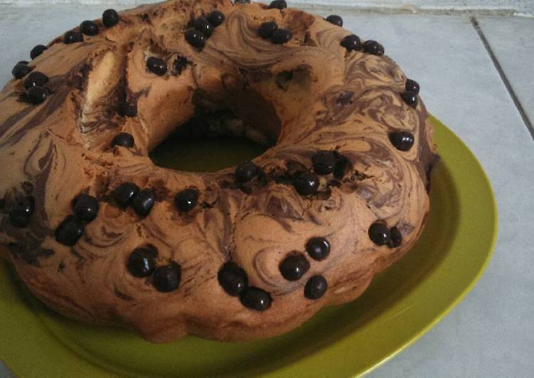 Cara mudah Menyiapkan Marmer cake putih telur, Enak Banget