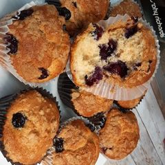 A picture of Moist and fluffy Blueberry muffins.