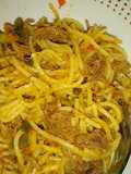 Special meat floss spaghetti