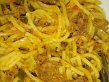 Special meat floss spaghetti