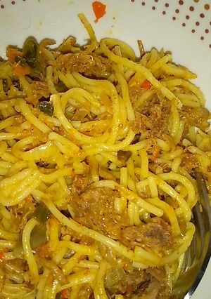 A picture of Special meat floss spaghetti.