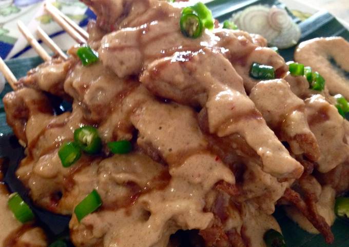 Resep Sate Jamur Saus Kacang Grilled Mushroom Satay With Peanut