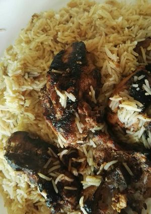 صورة لوصفة الدجاج المشوي مع رز بخاري