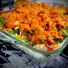 A picture of Chicken BBQ rice.