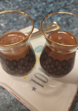 Una foto de Natillas de chocolate con naranja y brandy en Thermomix 6