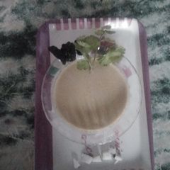 A picture of Coconut milk with kokum sole kadhi.
