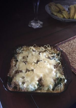 Una foto de Espaguetis con espinacas