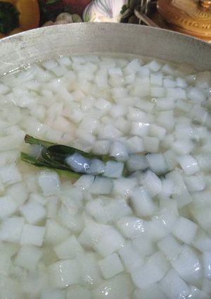 Hình của món Thạch dừa thô lá dứa đường phèn.