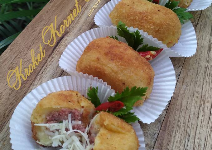 Resep Kroket Kornet Keju, Enak