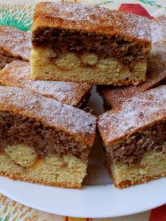 Diós, piskótás, pettyes linzer recept fotója