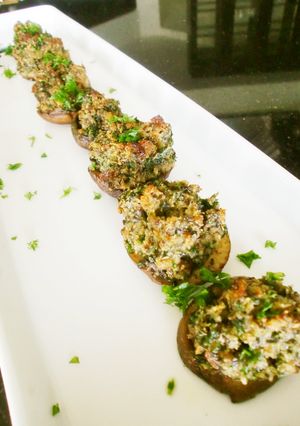 A picture of Herb-Scented Crispy Mushroom Bake.