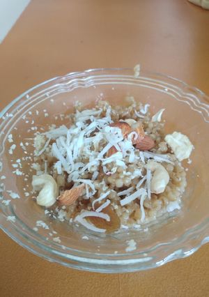 A picture of Fada Lapsi,Broken wheat Halwa.