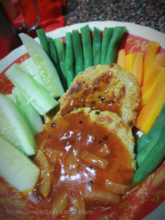 Foto resep Steak tempe saos tomat lada hitam vegetarian