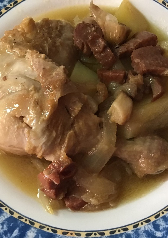 Una foto de Contramuslos de pollo con jamón y mostaza al brandy