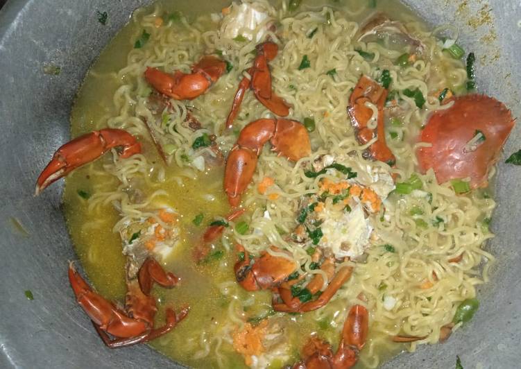 Resep Kepiting Telur Indomie Kuah Ala Bang MD, Menggugah Selera