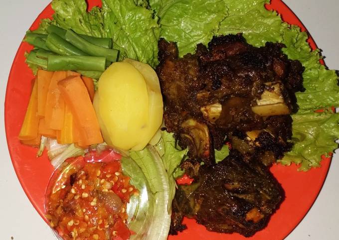 Panduan Masakan Resep Iga bakar teflon sambel bawang