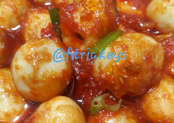 Resep Telur puyuh sambalado yang Lezat