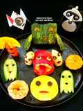 Halloween Ghost Monster In Spooky Characters In Salad Fruit Platter